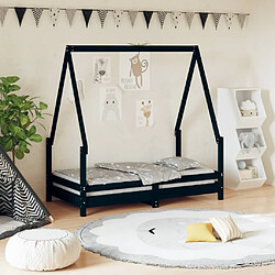 Maison Chic Lit simple Cadre de lit pour enfant,Lit d'Enfant Moderne noir 70x140 cm bois de pin massif -MN40648