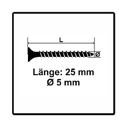 Fischer Power-Fast II FPF II Vis à bois aggloméré 4,0x45 mm, 200 pcs., tête fraisée, empreinte Torx, filetage total, zingué et passivé bleu ( 670161 )