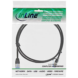 Câble de raccordement rond InLine® Slim U / FTP Cat.6A noir 1,5m