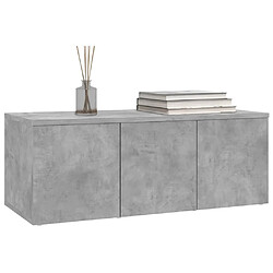 Avis vidaXL Meuble TV Gris béton 80x34x30 cm Bois d'ingénierie