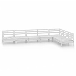 Maison Chic Salon de jardin 7 pcs - Table et chaises d'extérieur - Mobilier/Meubles de jardin Moderne Bois de pin massif Blanc -MN95565