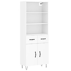 vidaXL Buffet haut Blanc 69,5x34x180 cm Bois d'ingénierie