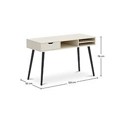 ICONIK INTERIOR Bureau en Bois - Design Scandinave - Beckett + Chaise de Salle à Manger - Stylix Gris foncé pas cher