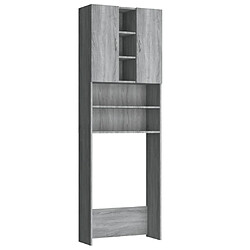 Maison Chic Meuble rangement de salle de bain | Meuble pour machine à laver | Armoire murale de bain Sonoma gris 64x25,5x190 cm -GKD45891