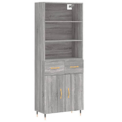 vidaXL Buffet haut Sonoma gris 69,5x34x180 cm Bois d'ingénierie