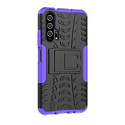 Wewoo Coque Renforcée Pour Huawei Honor 20 Pro Texture TPU + PC Antichoc avec Support Violet