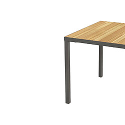 Vente-Unique Table à manger de jardin en acacia et aluminium anthracite - 6 couverts - L160 cm - MILIES de MYLIA