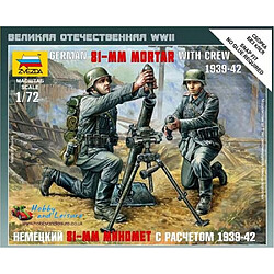 Zvezda Figurines 2ème Guerre Mondiale : Mortier allemand 81-mm et deux soldats