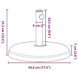 vidaXL Base de parasol pour mâts Ø32/35/38 mm 15 kg rond pas cher