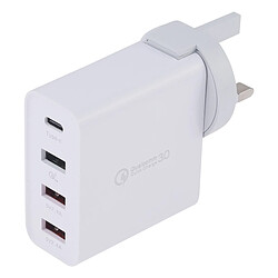 Wewoo A3P 3A Chargeur de voyage mural à 4 ports USB-C / Type C + QC3.0 + double USBprise UK