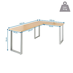 Acheter Bureau WORKSPACE BASIC I 165 x 120 cm Hêtre/Argent hjh OFFICE