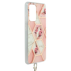 Avizar Coque Samsung Galaxy A72 Motif géométrique Cordon Amovible rose