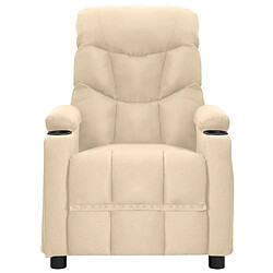 vidaXL Fauteuil de massage Crème Tissu