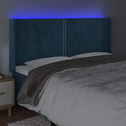 Acheter Maison Chic Tête de lit scandinave à LED,meuble de chambre Bleu foncé 203x16x118/128 cm Velours -MN89730