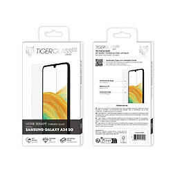 Tiger Verre Trempé pour Samsung Galaxy A34 5G Anti-rayures avec Applicateur Transparent