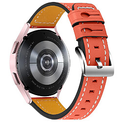 Bracelet en cuir véritable orange pour votre Huami Amazfit Bip 1S/Amazfit GTR 42mm/GTS/Bip Lite