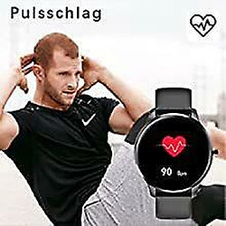 Chrono Smartwatch hommes, montre de fitness avec compteur de pas IP68 montre de sport étanche avec moniteur de fréquence cardiaque moniteur de pression artérielle moniteur de sommeil femmes hommes montre-bracelet pour Android iOS(noir) pas cher