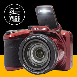 KODAK Pack Bridge Numérique Pixpro Astro Zoom AZ405 + Carte SDHC Kodak Ultra High Speed U1 32GB - Appareil Photo 20 mégapixels, Zoom X40, Grand angle, LCD, Vidéo Full HD 1080p, OIS, Pile AA - Rouge - Rouge pas cher