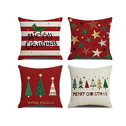 P46 4pcs 45 * 45 cm Sapin de Noël Taie d'oreiller Taie d'oreiller imprimé Coussin Coussin Coussin de coussin Accueil