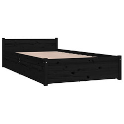 Avis vidaXL Cadre de lit sans matelas avec tiroirs Noir 90x200 cm