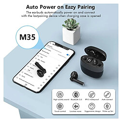 Chrono Casque Bluetooth, écouteurs de sport avec USB-C Quick Charge, appairage automatique, basses profondes stéréo, microphone intégré pour smartphones(Blanc)