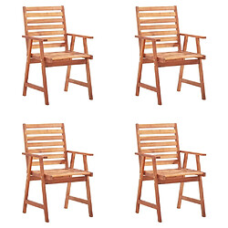 Maison Chic Lot de 4 Chaises à dîner d'extérieur avec coussins | Fauteuil chaises à manger d'extérieur Acacia massif -GKD15917