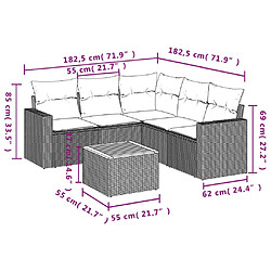 Avis Maison Chic Salon de jardin 6 pcs avec coussins | Ensemble de Table et chaises | Mobilier d'Extérieur noir résine tressée -GKD86425