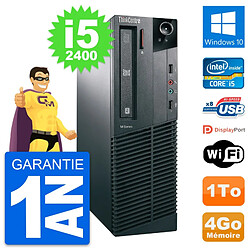 PC Lenovo ThinkCentre M81 SFF Intel i5-2400 RAM 4Go Disque 1To Windows 10 Wifi - Occasion