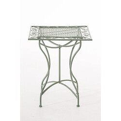 Decoshop26 Table de jardin terrasse balcon design rustique en fer forgé vert vieilli 10_0003040