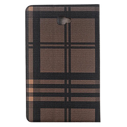 Avis Wewoo Housse Étui café pour Samsung Galaxy Tab A 10.1 / T580 Lattice Stripes texture horizontale en cuir flip avec support et Slots de cartes Portefeuille