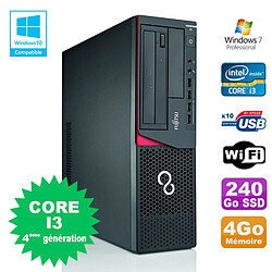 PC Fujitsu E720 E85+ SFF Core I3-4130 3.4GHz 4Go 240Go Graveur WIFI W7 - Occasion