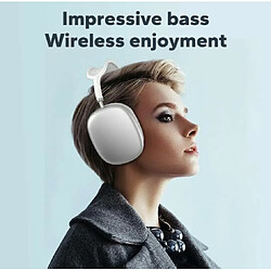 Casque Bluetooth sans fil YUANFU-P9Promax (casque stéréo, chargement en coton de type C - argent) pas cher