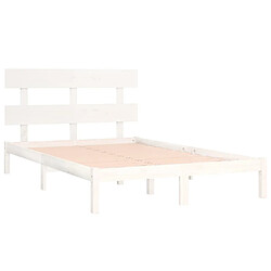 Avis vidaXL Cadre de lit sans matelas blanc 200x200 cm bois massif