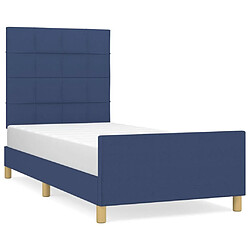 Maison Chic Lit adulte - Cadre Structure de lit avec tête de lit Contemporain Bleu 100 x 200 cm Tissu -MN44705