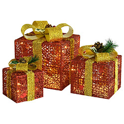 vidaXL Boîtes-cadeaux de Noël décoratives 3 pcs Extérieur Intérieur