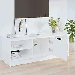 Avis Maison Chic Meuble TV scandinave - Banc TV pour salon Blanc 102x35,5x36,5 cm Bois d'ingénierie -MN56904