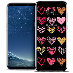 Caseink Coque Housse Etui Samsung Galaxy S8+/ Plus (G955) [Crystal Gel HD Collection Sweetie Design Doodling Hearts - Souple - Ultra Fin - Imprimé en France]