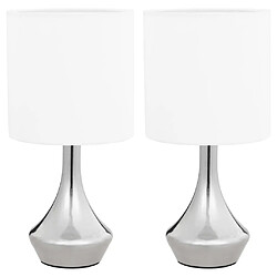 vidaXL Lampes de table 2 pcs Bouton tactile Blanc E14