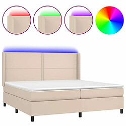 Sommier à lattes et matelas LED,Cadre à lattes de lit pour Adulte Cappuccino 200x200 cm -MN22764