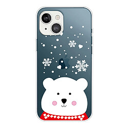 Coque en TPU antichoc, motif de Noël, antichute pour votre iPhone 14 Plus - Ours potelé