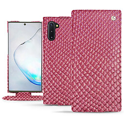 Housse cuir Samsung Galaxy Note10 - Rabat vertical - Serpent ciclamino ( Pantone #9E4C6E ) - NOREVE