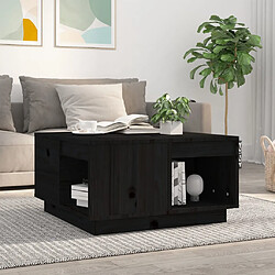 ComfortXL Table Basse Noir 60x61x32,5 Cm Bois Massif De Pin