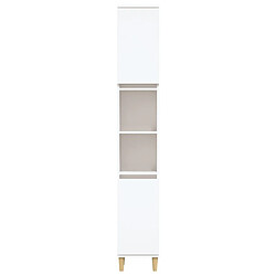 Helloshop26 Armoire de salle de bain 30 x 30 x 190 cm bois d'ingénierie blanc 02_0006547