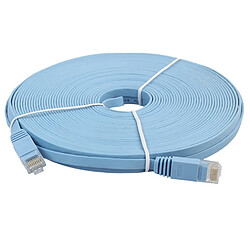 Wewoo Câble réseau LAN plat Ethernet bleu ultra-plat 15m CAT6, cordon de raccordement RJ45