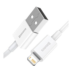 Baseus Câble de Charge et Transfert USB-Lightning Rapide 2,4A 1m Rapide Blanc