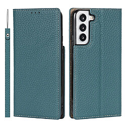 Etui en PU texture litchi bleu clair pour votre Samsung Galaxy S22 5G