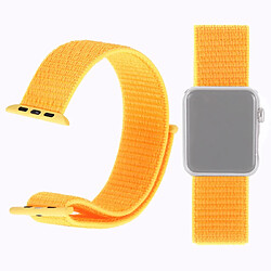 Wewoo Bracelet de montre en nylon Simple Fashion pour Apple Watch séries 5 et 4 44 mm / 3 et 2 et 1 42 mm avec support magique jaune