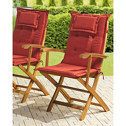 Beliani Chaise de jardin MAUI Bois Rouge foncé