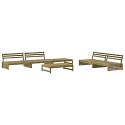 Avis Maison Chic Salon de jardin 6 pcs + coussins - Mobilier/Meubles de jardin - Table et chaises d'extérieur bois de pin imprégné -MN42739