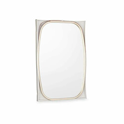 Avis Gift Decor Miroir mural Marron champagne Verre Cuir Synthétique 43 x 65 x 3 cm (4 Unités)